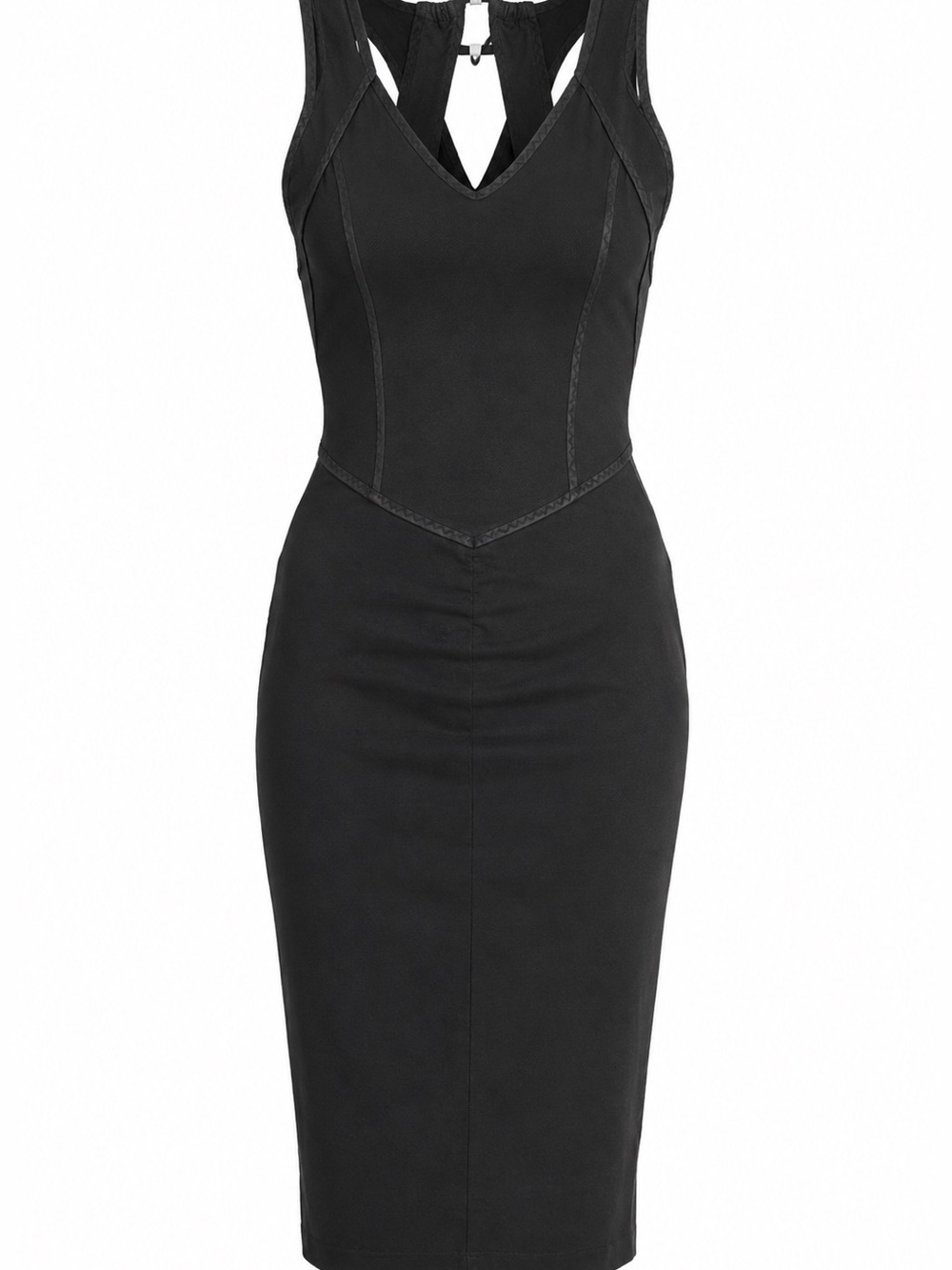 Sportmax Max Mara Black Corset Strappy Midi Dress Size 2 Silk Lined